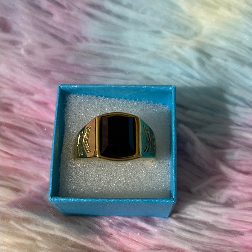 Gold and Black Men's Ring